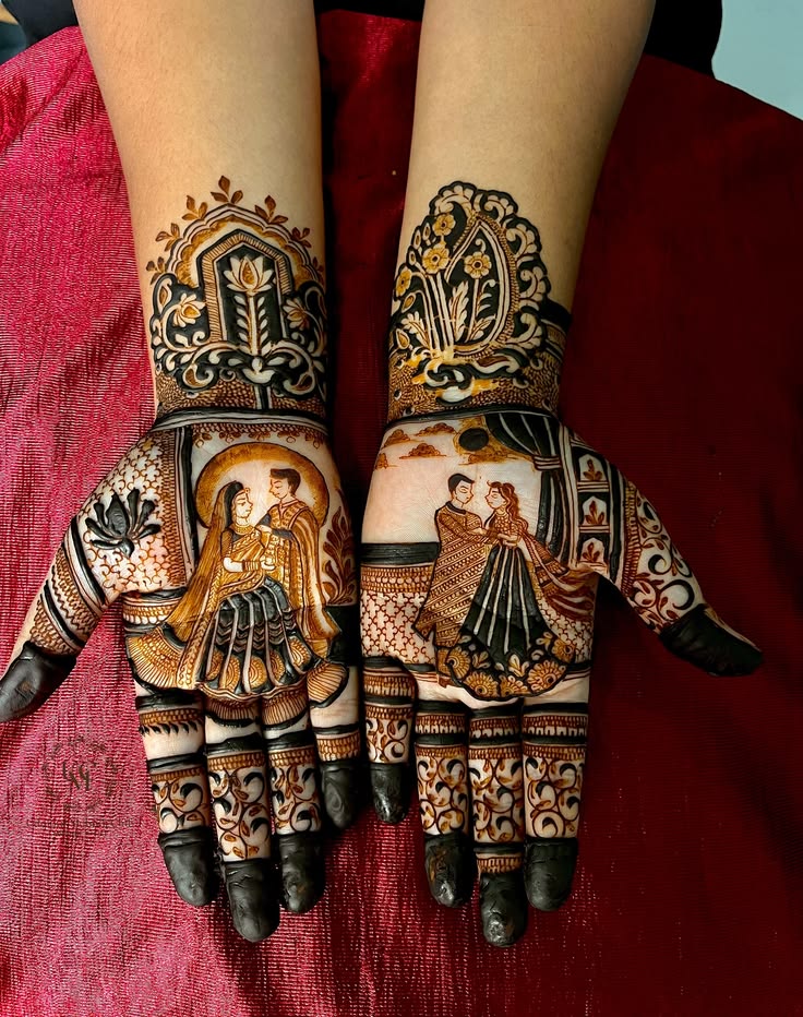 easy mehndi design for karva chauth