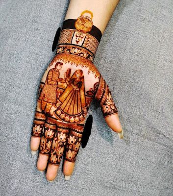 easy mehndi design for karva chauth