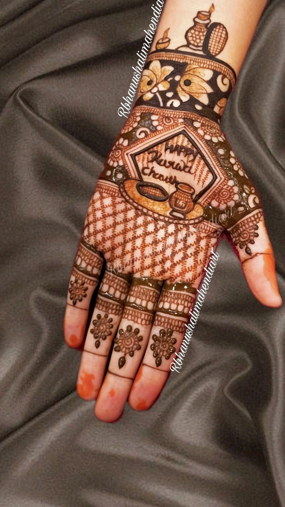 easy mehndi design for karva chauth