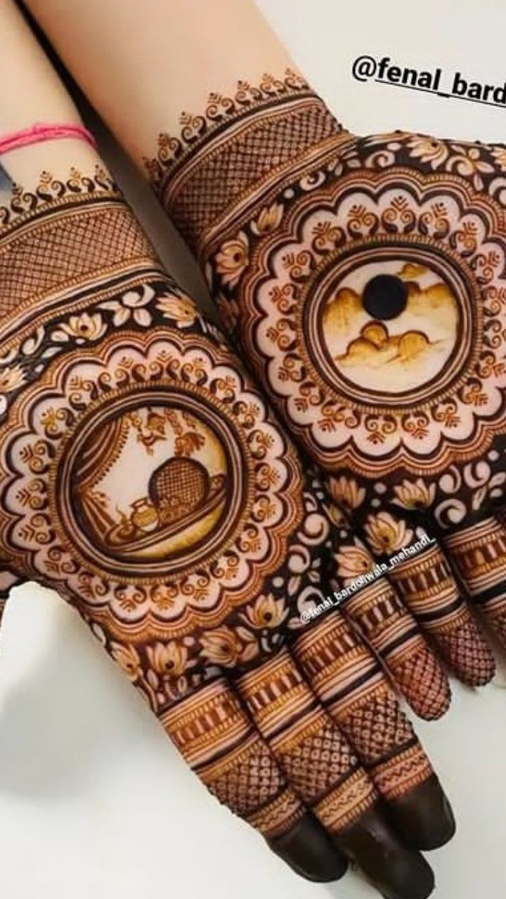 easy mehndi design for karva chauth