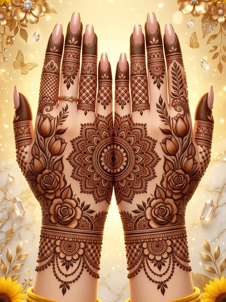 easy mehndi design for karva chauth