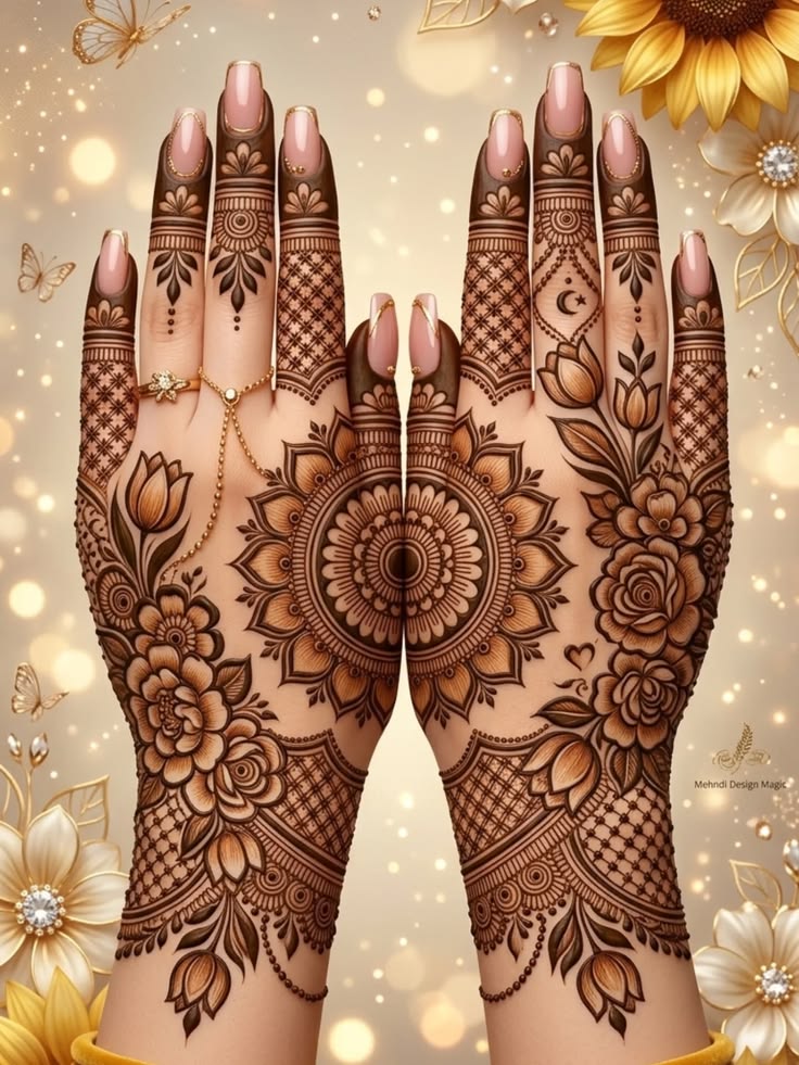 easy mehndi design for karva chauth
