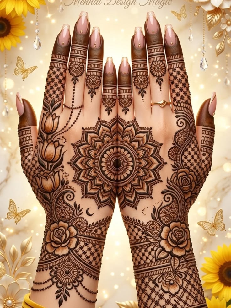 easy mehndi design for karva chauth