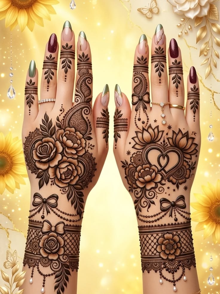 easy mehndi design for karva chauth