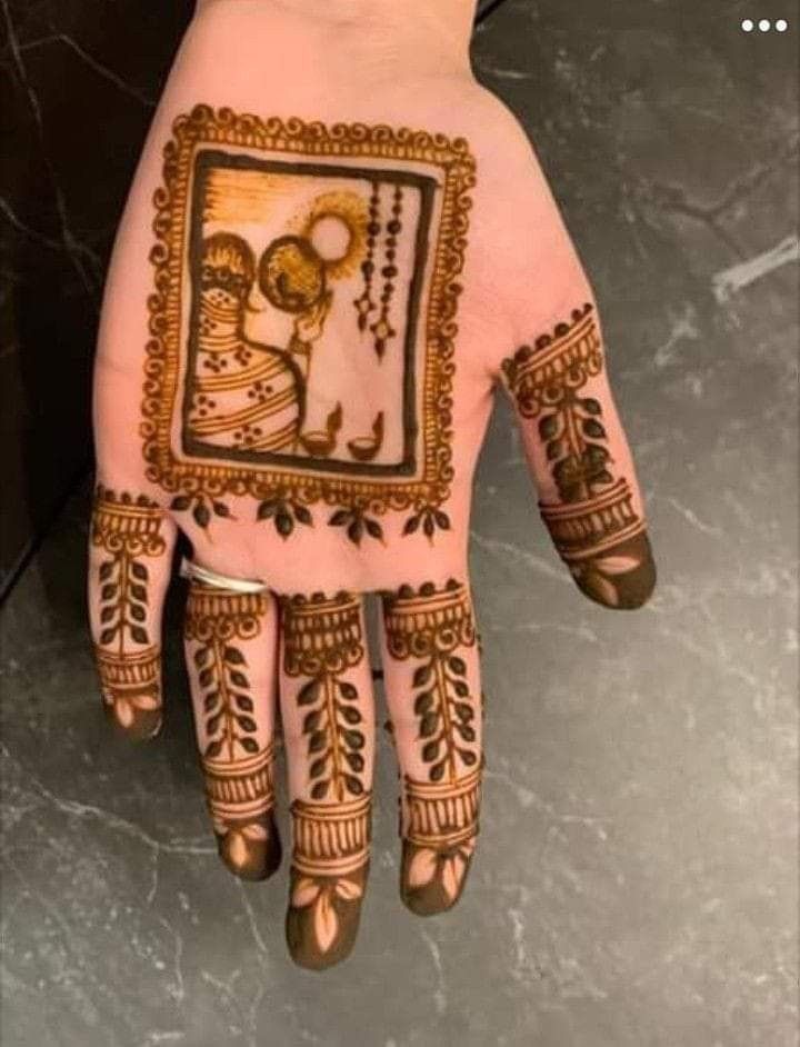 easy mehndi design for karva chauth