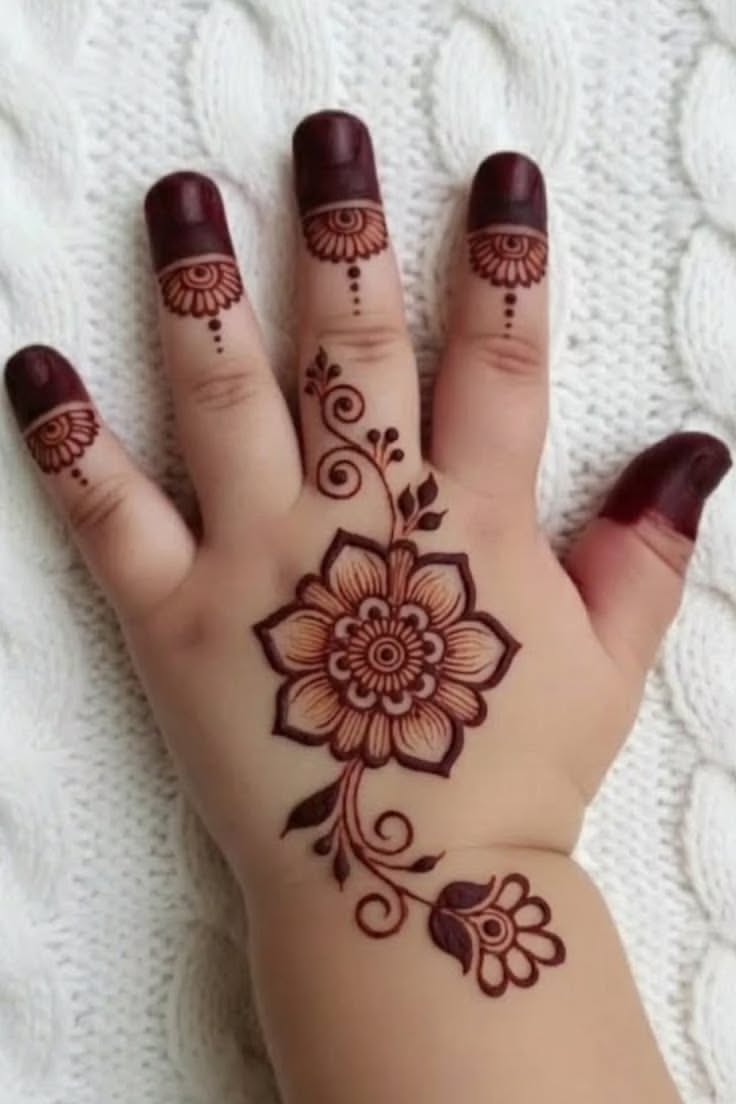 easy mehndi design for kids