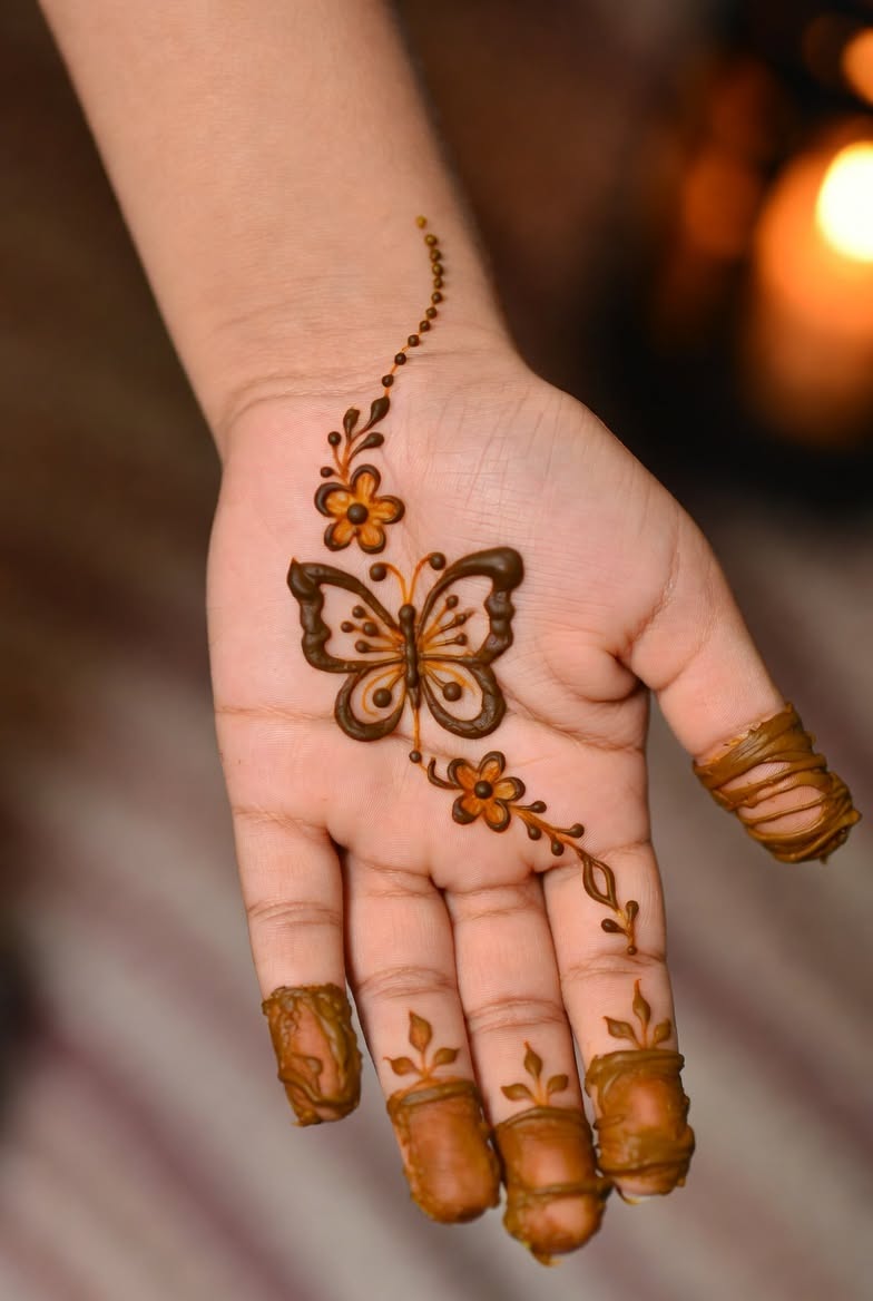 easy mehndi design for kids