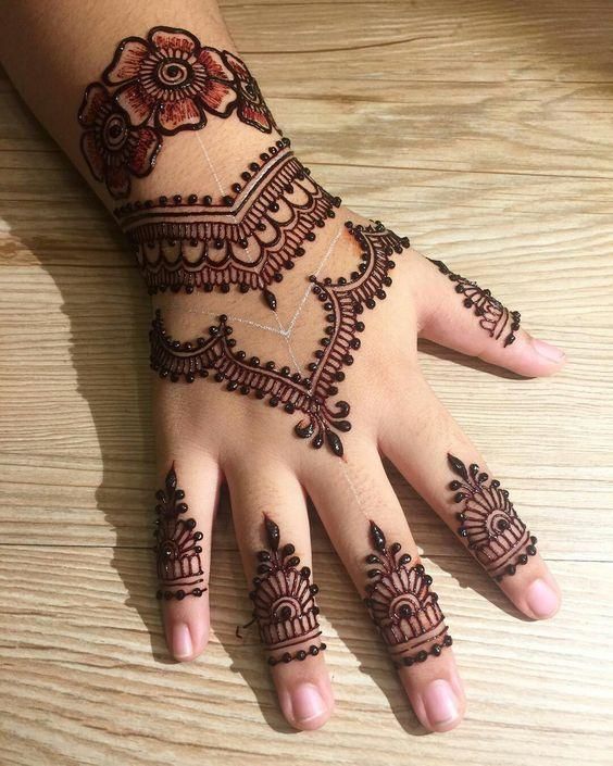 easy mehndi design for kids