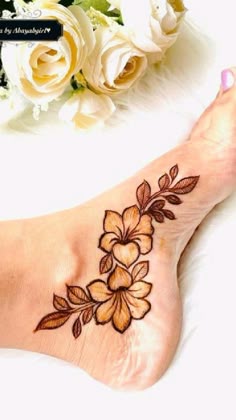 foot mehndi design simple and easy photo