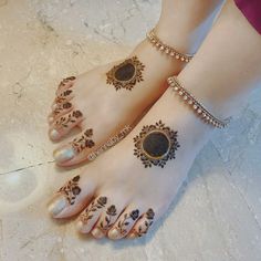 foot mehndi design simple and easy photo