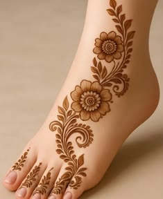 foot mehndi design simple and easy photo