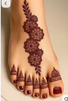 foot mehndi design simple and easy photo