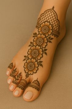 foot mehndi design simple and easy photo