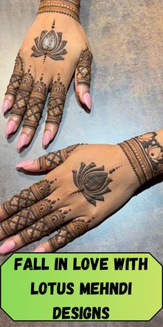 lotus mehndi design back hand
