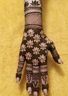 lotus mehndi design back hand