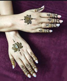 lotus mehndi design back hand