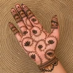 lotus mehndi design back hand