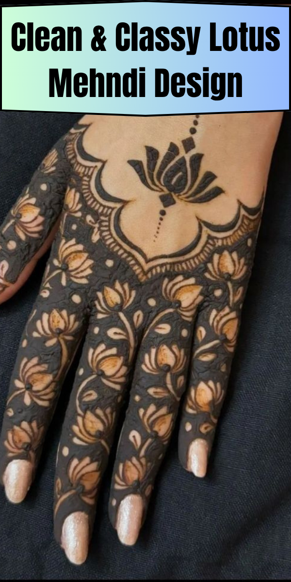lotus mehndi design back hand