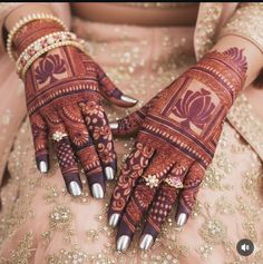 lotus mehndi design back hand