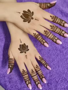 lotus mehndi design back hand