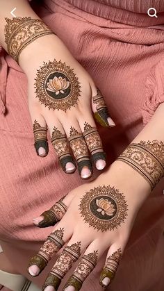lotus mehndi design back hand