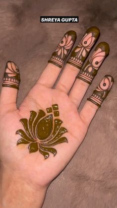 lotus mehndi design back hand