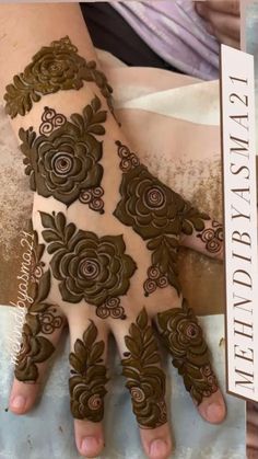rose mehndi design back hand