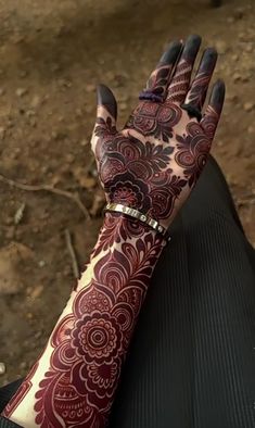 rose mehndi design back hand