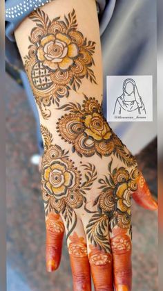 rose mehndi design back hand
