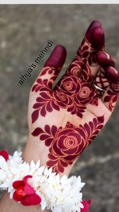 rose mehndi design back hand