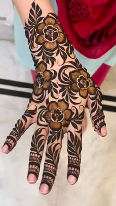 rose mehndi design back hand