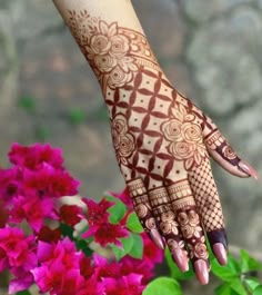 rose mehndi design back hand