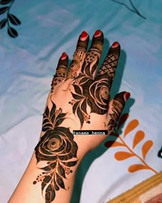 rose mehndi design back hand