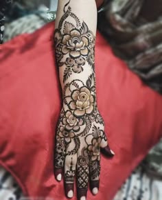 rose mehndi design back hand