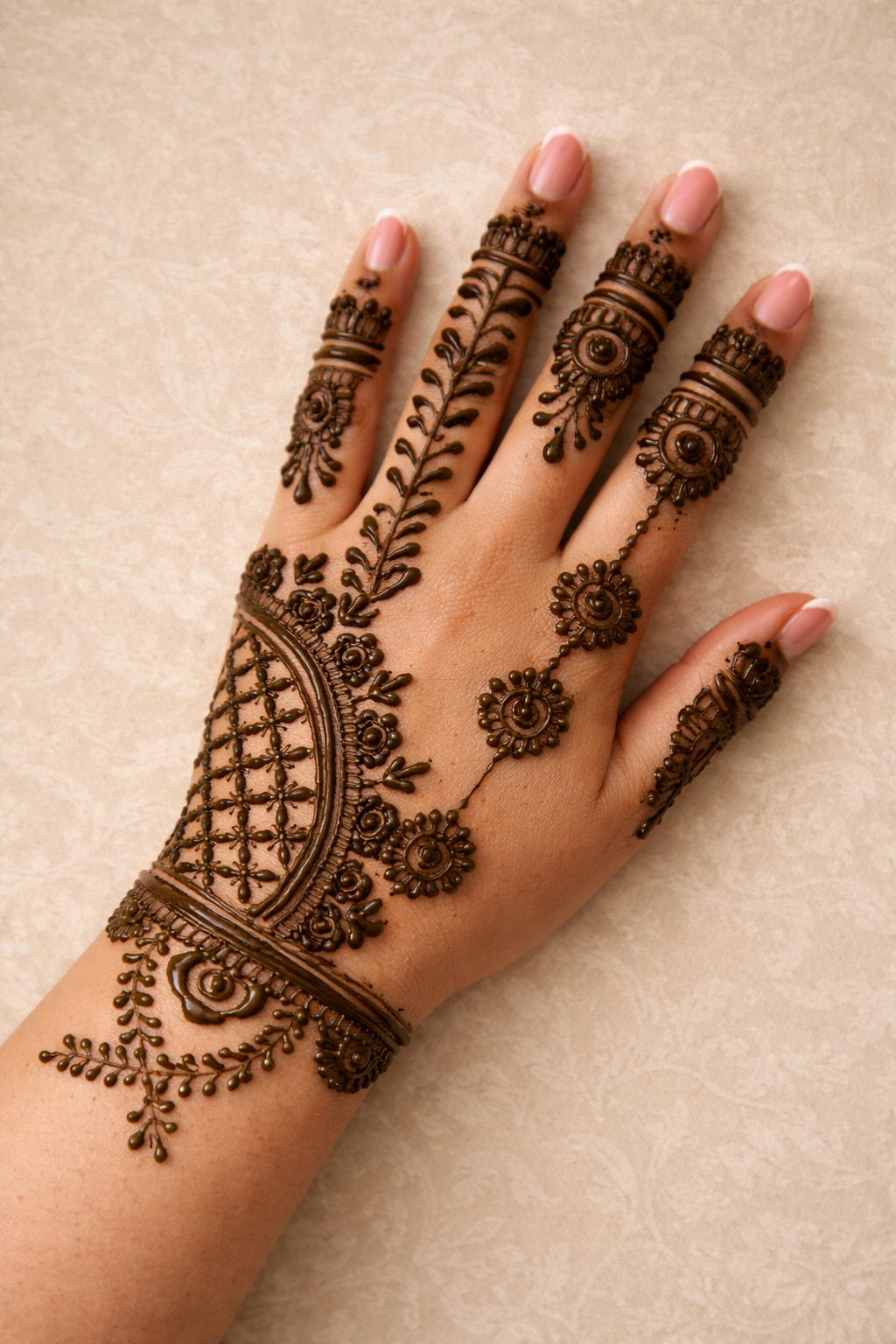 simple mehndi design back hand