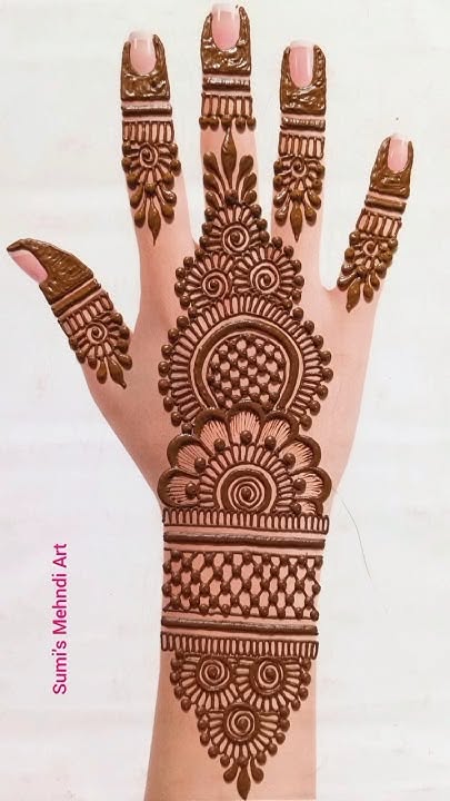 simple mehndi design back hand