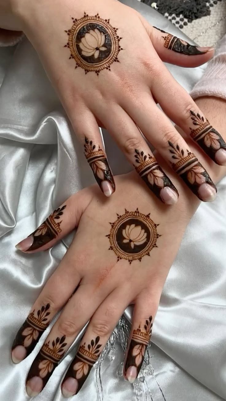 simple mehndi design back hand