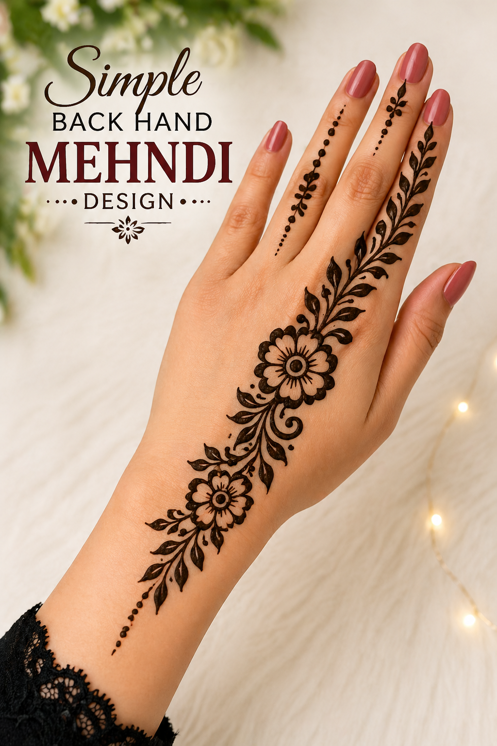 simple mehndi design back hand