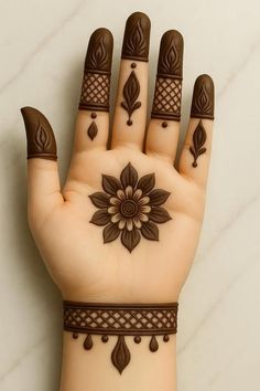 simple mehndi design back hand