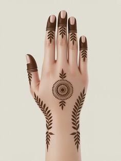 simple mehndi design back hand
