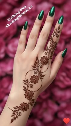 simple mehndi design back hand