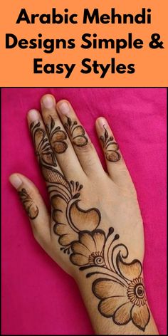 simple mehndi design back hand