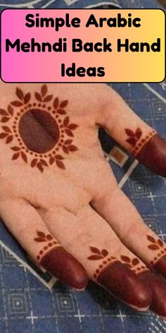simple mehndi design back hand
