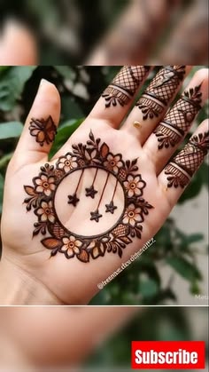 simple mehndi design photo front hand