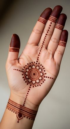 simple mehndi design photo front hand
