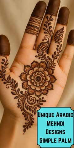 easy arabic mehndi design front hand simple and beautiful