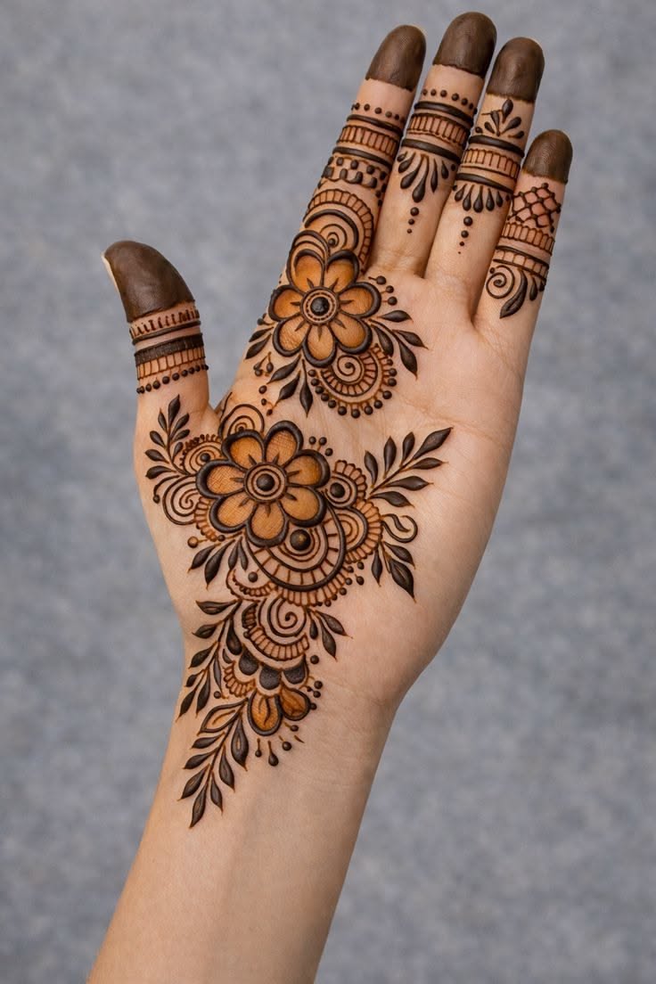 easy arabic mehndi design front hand simple and beautiful