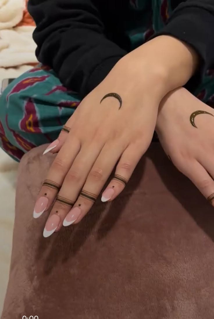 moon mehndi design front hand