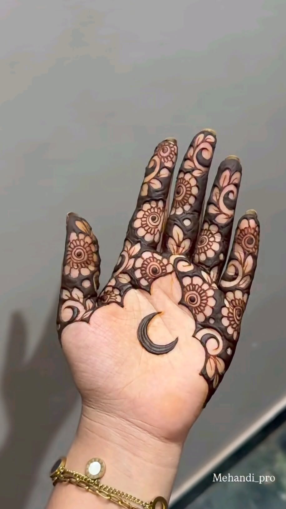 moon mehndi design front hand