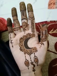 moon mehndi design front hand